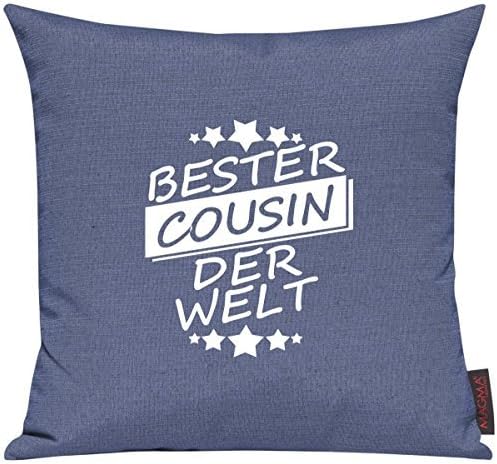 Pillow case for Selected! Sofa cushion Best COUSIN the World - medium blue, 40x40cm