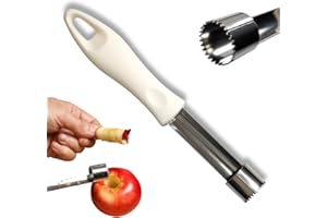 WORLD TRADE Levatorsolo per Mele e Pere, in Acciaio Inox per Alimenti, Leva Torsoli Frutta e Verdura con Impugnatura in ABS, con Lama Seghettata, per la Cucina