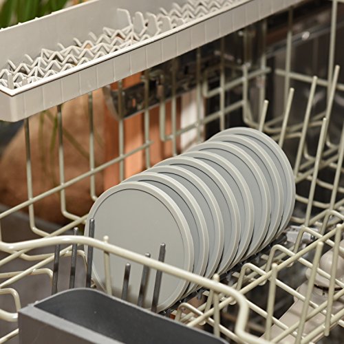 Coastee Silikon-Untersetzer – 8 Stück, grau, Glasuntersetzer-Set für Bar, Wohnzimmer, Küche - 3