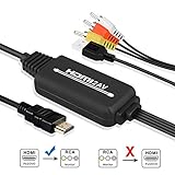 CONVERTIR LA SEÑAL HDMI: EEEkit El convertidor HDMI a RCA actualizado tiene un alto grado de integración. Todo en un cable HDMI a AV / RCA combina el cable HDMI y el cable AV RCA con el chipset HDMI a AV. Convierte la señal HDMI (STB, Blu-ray DVD, PS4) en señal analógica a un dispositivo RCA / AV