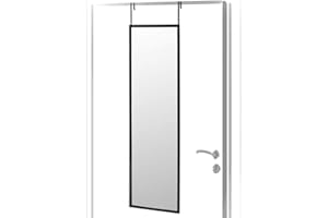 HOGAR Y MAS Espejo para Puerta Moderno Económico, Acabado Brillo de PVC, Cuerpo Entero, sin Agujeros - Hogar y Más - Negro