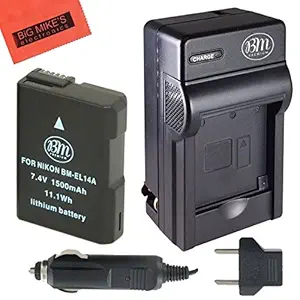EN-EL14 Battery And Charger Kit for Nikon D3100 D3200 D5100 D5200 Coolpix P7000 P7100 P7700 Digital SLR Camera + More!!