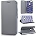 Produktbild SMART LEGEND Lederhülle für Google Pixel XL Ledertasche Hülle Grau Schutzhülle Premium PU Leder Flip Case Protective Cover Innere Transparent Weiche Silikon Bookcase Handy Tasche Schale mit Kartenfächer Magnet Standfunktion Etui