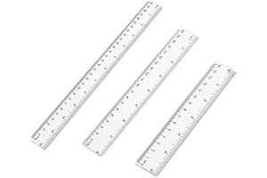 LULIYLDJ 3er-Pack Kunststofflineale, 15 cm, 20 cm, 30 cm Lineale, transparent, flexibel, Präzisionslineale, Schule, Büro, Heimmesswerkzeuge (6, 8, 12 Zoll)