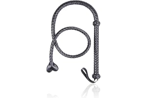 AMIJOUX Black Whip Costume Accessory, Faux Leather Riding Crop Whip, Equestrianism Whips for Outdoor Riding Sports Equestrianism Tool Stage Performance Racing Cosplay