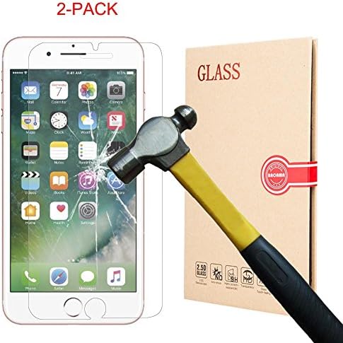 BACAMA Tempered Glass Screen Protector for Apple iPhone 8 Plus/iPhone 7 Plus [2-Pack] HD Clear 99% Touch Screen Responsive