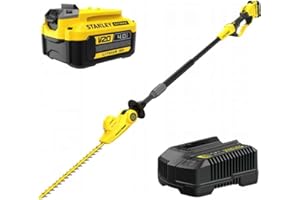 STANLEY FATMAX Tagliasiepi a Batteria Litio Lunghezza lama 45 cm, Testa Orientabile, Impugnatura Ergonomica 18 V 4.0 Ah, SFMCPH845M1-QW