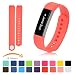 Produktbild Orange Fitbit Alta Armband + [Free HD Schutzfolien], iFeeker Kleine Größe Bunte Weiche Silikon Ersatz Sport Uhrenarmbänder Armband Strap für Fitbit Alta mit Kostenlosen Sicheren Verschluss Ringe (Keine Tracker)