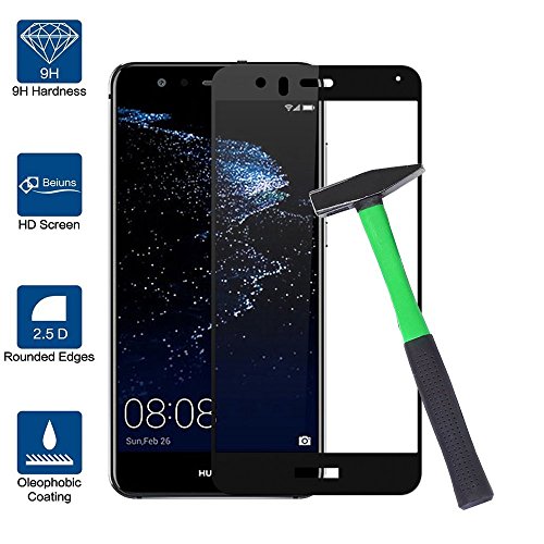 (2 Pack)Huawei P10 lite Panzerglas- 3D Premium Full Coverage Gehärtetem Glas Schutzfolie Displayschutzfolie Panzerglas für Huawei P10 lite – Schwarz - 2