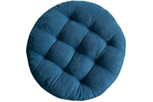 Cojín de Asiento para Sofá Silla Redondo, Morbuy Transpirable Suave Grueso Acolchados Pana Tatami Futón Almohadas Cojín de Piso Decoración Hogar para Comedor,Jardín,Oficina (40cm/15.7in,Azul)