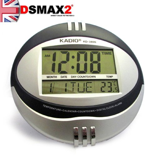 Jumbo Liqiud Crystal Display Wall / Desk Alarm Clock Timer and Thermometer