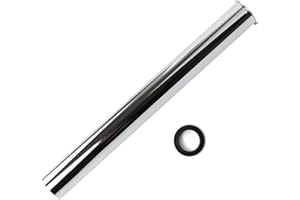 OPERMAXER Messing Tauchrohr 300 mm für Siphon, Verlängerungsrohr 32 mm Ablauf, Gerades Rohr-Tauchrohr, Flaschensiphon für Ablaufgarnitur Waschbecken,Chrome