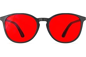 Bloomoak 99.9% Blue Light Blocking Glasses, Gaming Retro Round Glasses, Relieve Eye Fatigue and Improve Sleep, Suitable for Screens/Games/TVs