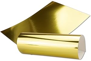 NEUSER PAPIER Set di 10 fogli di carta a specchio, oro a specchio, retro bianco, formato DIN A4, 21,0 x 29,5 cm, ideali per il fai da te e il fai da te