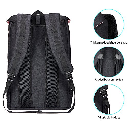 Rucksack Damen Herren Vintage KAUKKO Reiserucksack Studenten Rucksack Laptop Rucksack f  r 14  Notebook L  ssiger Daypacks Schultaschen of 2 Side Pock