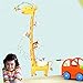 Height Chart wall Sticker Kid's Growth Chart wall decal Measure Wall Sticker Owl, Giraffe, Lion and Monkey Tree Vinyl Posters Removable for nursery Deoration (Giraffe)