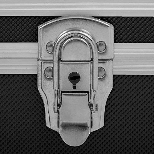 Werkzeugkoffer Werkzeugkiste 42,5×30,5×12,5 cm + Schlüssel – Schwarz Aluminium - 6