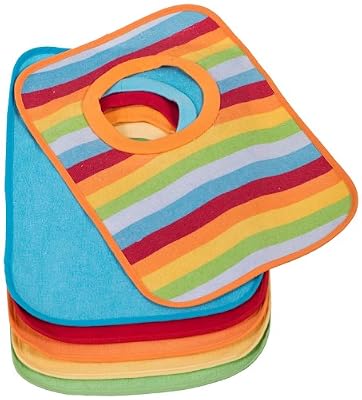 BIECO Le lot de 6 bavoirs doublés de plastique bavoir bébé, multicolore