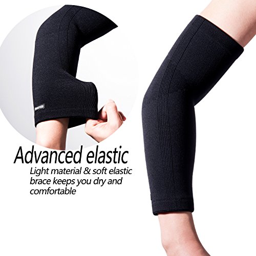 [Armstulpe] FREETOO Konpression unterarmbandage gestricktes Ellbogenbandage für Basketball Tennis und Badminton Arm Sleeve für Damen und Herren ist beide Arm gültig - 2