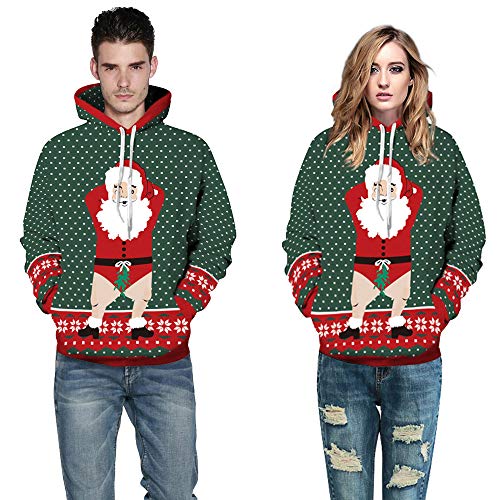 OverDose Damen Loves 'Casual Weihnachten Weihnachtsmann Drucken Cosplay Party Clubbing Dating Langarm Hoodies Sweatshirt Pullover Für Herbst Winter(Grün,S) OverDose Damen Loves 'Casual Weihnachten Weihnachtsmann Drucken Cosplay Party Clubbing Dating Langarm Hoodies Sweatshirt Pullover Für Herbst Winter(Grün,S)