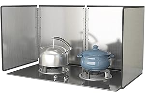 KORSIKATO Protector Pared Antisalpicaduras Cocina, Protector Salpicaduras Cocina Plegable para Estufas y Sartenes Acero Inoxidable Fácil de Limpiar
