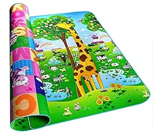 Money Home Decor Double Sided Baby Crawling Play Mats, Reversible Play Mats for Kids, Crawl Carpet, Infant Care Waterproof Mattress (Multicolour, 4 feet X 6 feet)