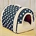 Produktbild ENKO Hundebetten / Hundehütte / Katzenhöhle / Katzenhaus, Hohe Qualität Indoor Portable Faltbare Hund Zimmer Katzenhöhlen. (M, BLUE)