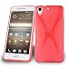 Produktbild HTC Desire 728 Silikonhülle in ROT von Cadorabo - X-Line Design TPU Schutzhülle für HTC Desire 728 – Handyhülle Bumper Case Backcover in INFERNO ROT