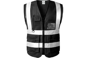 Remart Unisex Adult Safety Vest, High-Visibility, Polyester, One Size, Orange, Solid, Zipper Closure, 360° Reflective, Multi-Pocket, For Working Adults, Safety-Conscious Professionals, Outdoor Workers