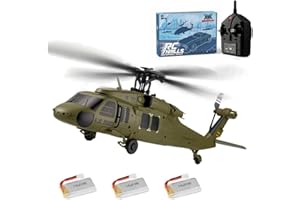WYFTOY Helicóptero K170 UH60L RC para principiantes adultos, modelo de helicóptero de control remoto sin barra 2.4G 4CH con retención de altitud, motocicleta dual sin escobillas, giroscopio de 6 ejes