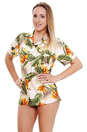 Funky Camisa Hawaiana, Streli, beige, M