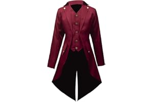 Crubelon Men‘s Steampunk Vintage Jacket Gothic Victorian Frock Coat Uniform