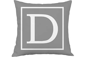 Hangood Alphabet Letter D Cushion Cover 18x18 Soft Plush Throw Pillow Covers 45cm x 45cm D