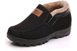 ASIFN Herren Mokassins Hausschuhe mit gemütlichem Memory Foam Slip auf Loafers Pelz gefüttert Haus Schuhe Indoor Outdoor Ankle Boots Winter