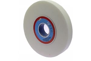 GOONSDS Meule D'établi Disque Abrasif en Corindon Blanc pour Métal OD : 150 Mm, Diamètre du Trou : 32 Mm, Épaisseur : 25 Mm 1 Pc,80 Grit