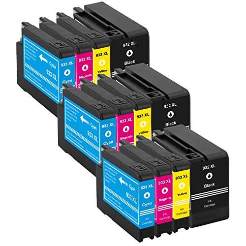 PlatinumSerie® 12x Patrone XXL kompatibel für HP 932 XL und 933 XL Black Cyan Magenta Yellow HP Officejet 6100 6100 E-Printer 6600 6600 E 6600 Premium E HP Officejet 6600 E-ALL-IN-ONE 6700 Premium 7110 7110 E All-In-One HP Officejet 7610 7610 All-In-One 7612 7612 WF - 2