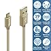 iVoltaa Data & Charging Micro USB Cable 6Ft Long, with Gold Plated connectors and thick copper wires (19 AWG) with 2.4 Amps Charging Speed for Android Smartphones and More (Gold) RS.399.00