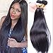 Sunwell® 3Bundles Virgin Brazilian Human Hair Extension Silky Straight Hair Weaves for Black Women Natural Color (8 10 12inch)
