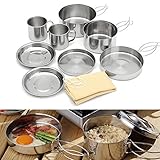 MagiDeal Artículos para Cocinar Acampada Pot Set de Acero Inoxidable Plegable Portàtil Accesorios
