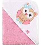 Be Mammy Serviette à Capuche en Coton Bébé Oeko-Tex Standard 100 100cm x 100cm BE20-240-BBL (Rose - Chouette)