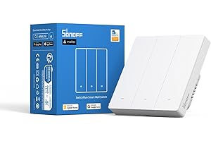 SONOFF 2.4GHz WiFi Matter Light Switch Alexa Smart Mechanical Switch, Neutral Wire Required, Compatible with Alexa and Google Home, 3 Gang M5-3C-86W, White