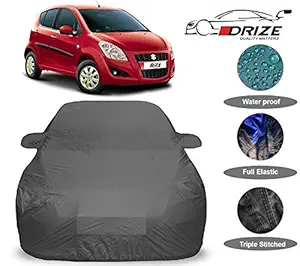 DRIZETM Maruti Suzuki Ritz Car Cover with Triple Stitched Fully Elastic Ultra Surface Body Protection/Suzuki Ritz car Cover/Maruti Suzuki Ritz car Cover Waterproof (Grey Look)