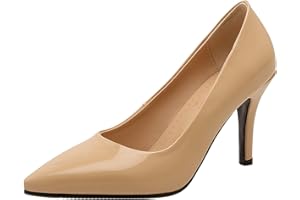 Bviennic Femmes Aiguille Cuir Verni Pointu Robe Chaussures