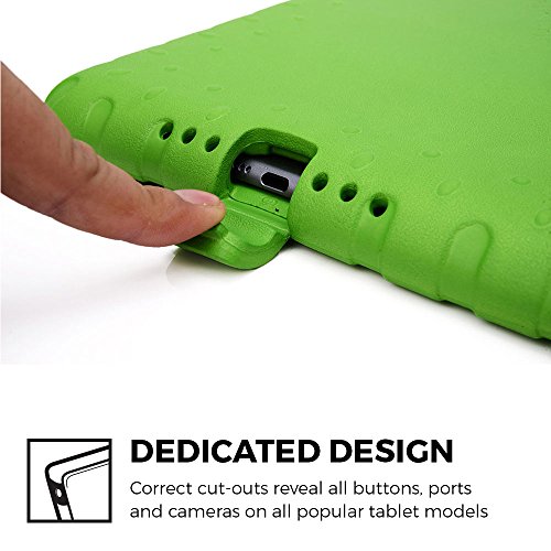iPad Air 2 hülle fur kinder, COOPER DYNAMO Beanspruchbare, strapazeirfähige, robuste, gepolsterte Hartschalenhülle mit integriertem Griff, Standfunktion & durchsichtigem Displaysschutz (Grün) - 4