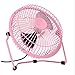 Produktbild KIOio USB-Mini-Fan-Metall-Aluminium-Blade-Design, Office-Desktop, Ultra-leiser Betrieb, hohe Kompatibilität (Farbe : Pink)