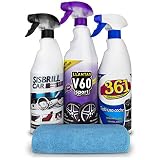  Sisbrill Kit Trío Esencial de Limpieza  Limpieza y cuidado de Todo el Coche  Llantas, Cuero, Mosquitos, Tapicería