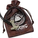 Clásico colgante de Odin y dos lobos vikingos.