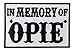 In Memory of Opie outlaw anarchy MC biker patch (3"x2") Black