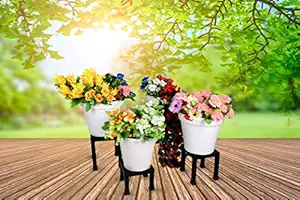 HINS Iron Metal Squre Pot Stand Set of 4 For Indoor & Outdoor Gardening Home DecoreI Plant Stands For Indoor Balcony I Plant Bench I Plant Stands I Pot Stand Single I Potted Plant Stand I Big Pots I Metal Plant Stand I Tall Outdoor Planter I Metal Casters I Large Plant Stand I Pot Stands For Garden I Indoor Plants Stand I Iron Plant Stand I Terrace Garden Stand I Garden Rack I Iron Stand For Pots I Pots Stand I Indoor Planter With Stand