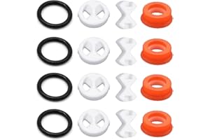 IYBQIU 16 Pcs Tap Silicone Gasket Reversed Sealed Ceramic Disc and O Rings Replacement Valve Insert Repair Parts